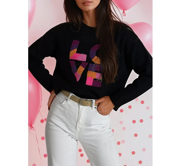 Dámský oversize svetr černý Dstreet model 21970645 - FashionStreet Dámský oversize svetr černý Dstreet model 21970645 - FashionStreet