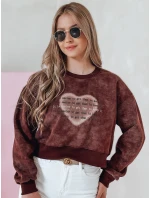 Dámská oversize mikina se srdcem DESSER vínová FashionStreet BY1463