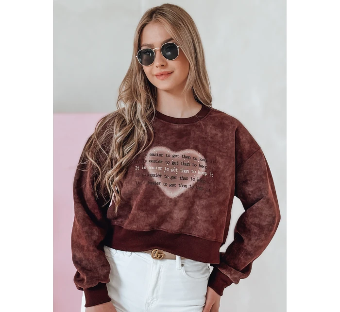 Dámská oversize mikina se srdcem DESSER vínová FashionStreet BY1463