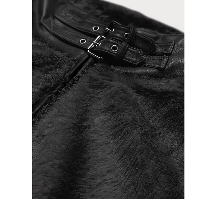 Černá kožešinová bunda se stojáčkem model 16151399 - Ann Gissy
