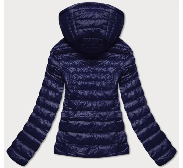 Tmavě modrá oboustranná dámská prošívaná bunda (B9775-3)