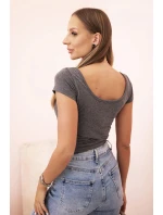 Dámská klasická bavlněná blůza s krátkým rukávem modrá