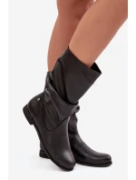 Dámské kožené kozačky model 21725114 černé - Maciejka