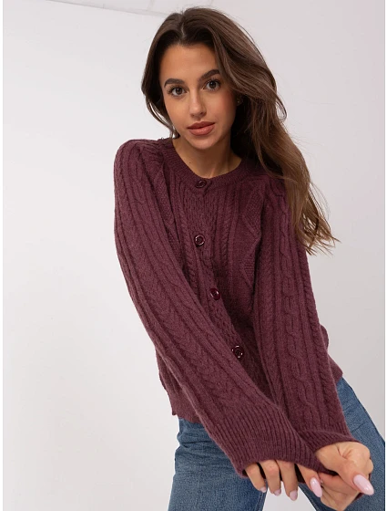 Sweter AT SW  ciemny fioletowy model 18970036 - FPrice