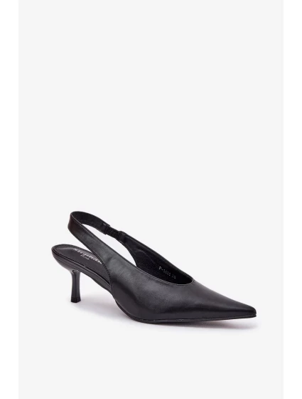 Lodičky s otevřenou patou z eko kůže Aricandia – černé Lodičky s otevřenou patou z eko kůže Aricandia – černé