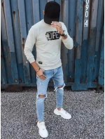 Pánská béžová mikina s potiskem FashionStreet BX5361