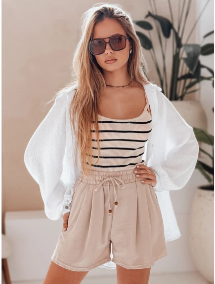 Dámské látkové šortky SUMMER TRIP khaki FashionStreet SY0435 Dámské látkové šortky SUMMER TRIP khaki FashionStreet SY0435