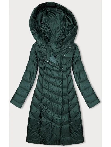 Dlouhá zelená dámská bunda s kapucí model 21247128 - Ann Gissy