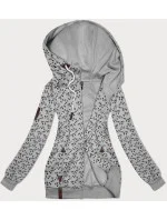 Šedá sportovní mikina s kapucí a se vzorem model 21310460 - 6&8 Fashion
