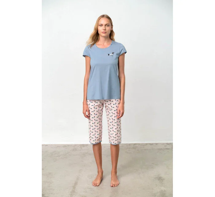 Vamp - Dvoudílné dámské pyžamo – Dachsy 18308 - Vamp