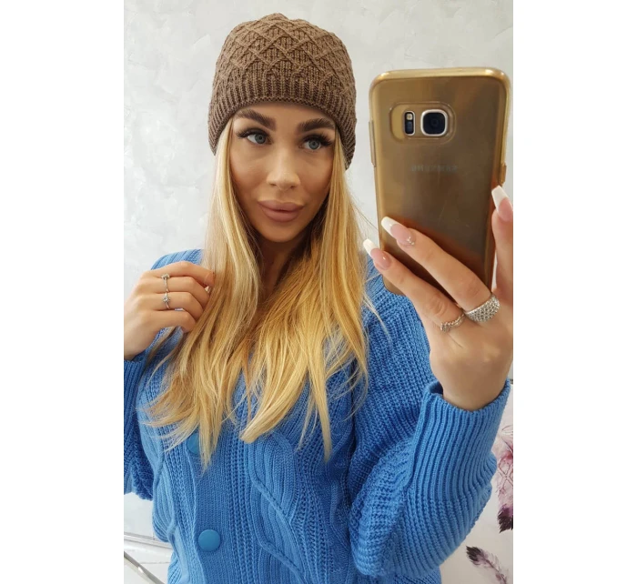 Fleecová čepice model 18750817 hnědá - K-Fashion Fleecová čepice model 18750817 hnědá - K-Fashion