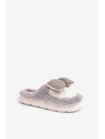 Pantofle S Mašlí Šedé model 21681727 - Boto Pantofle S Mašlí Šedé model 21681727 - Boto