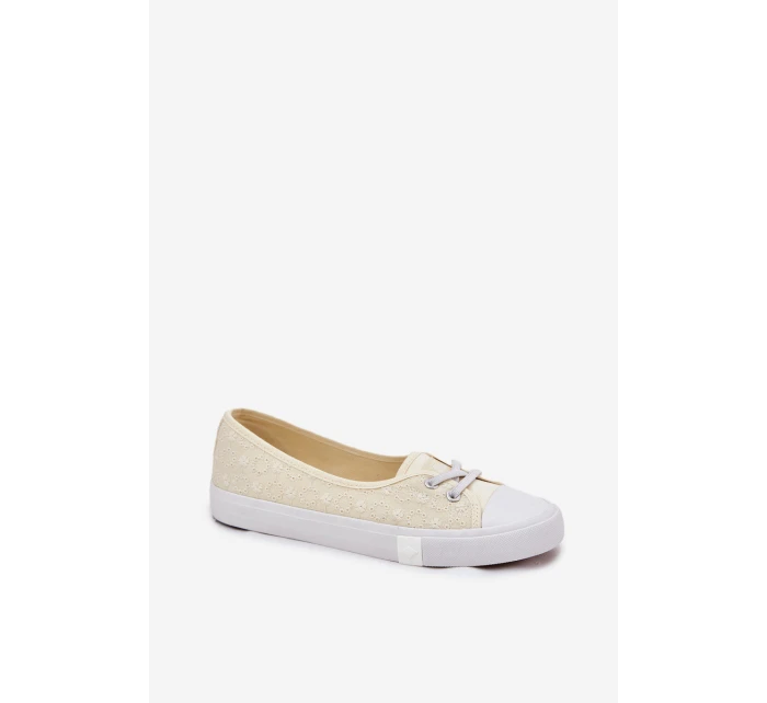 Dámské tenisky s výšivkou model 21693757 béžové - Lee Cooper Dámské tenisky s výšivkou model 21693757 béžové - Lee Cooper