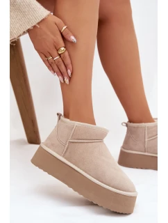 Dámské sněhule z přírodního semiše béžové model 21821898 - Boto