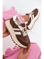 Semišové tenisky na masivní platformě D&A GR61-5986 Čokoládové