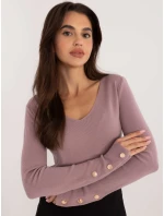 Sweter AT SW model 20493466 jasny fioletowy - FPrice Sweter AT SW model 20493466 jasny fioletowy - FPrice