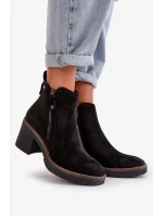 Zateplené Dámské Kotníkové Boty Na Podpatku Z Eko Semiše Černé Velarilla Zateplené Dámské Kotníkové Boty Na Podpatku Z Eko Semiše Černé Velarilla