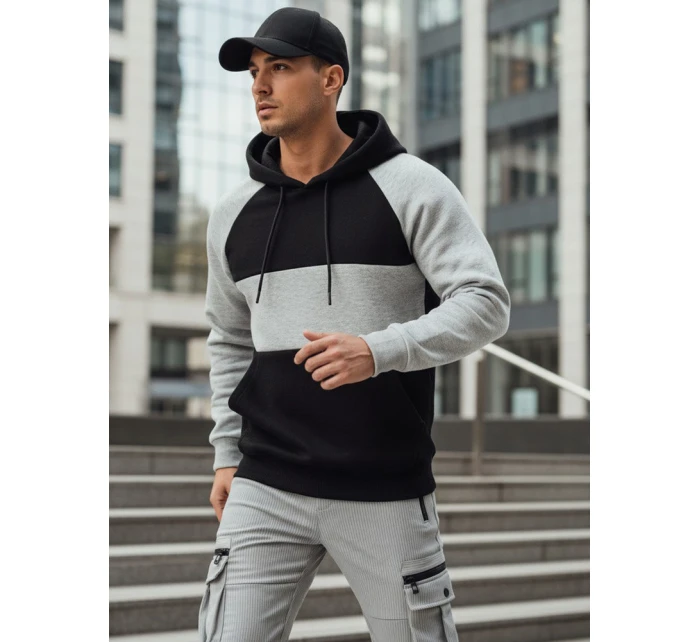 Pánská základní mikina s kapucí s a černými pruhy Dstreet model 21986026 - FashionStreet