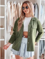 Dámská košilová bunda oversize OVERBOR khaki FashionStreet TY4889 Dámská košilová bunda oversize OVERBOR khaki FashionStreet TY4889