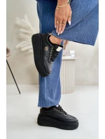 Sneakersy Dámské Sportovní Boty Zateplené Na Masivní Podešvi Černé Ardiela Sneakersy Dámské Sportovní Boty Zateplené Na Masivní Podešvi Černé Ardiela