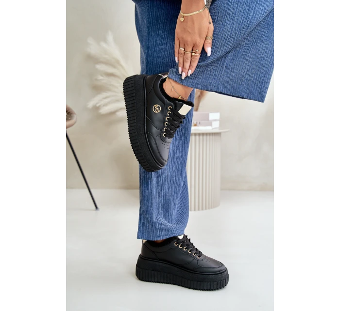 Sneakersy Dámské Sportovní Boty Zateplené Na Masivní Podešvi Černé Ardiela Sneakersy Dámské Sportovní Boty Zateplené Na Masivní Podešvi Černé Ardiela