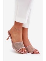 Zdobené Pantofle Na Jehlách Šampaňské Ennoriel