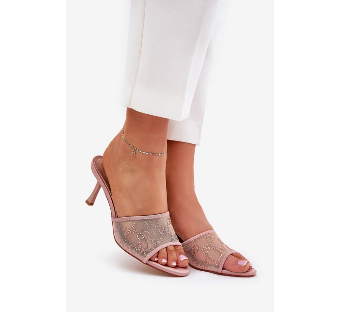 Zdobené Pantofle Na Jehlách Šampaňské Ennoriel