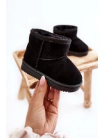 Dětské Teplé Sněhule Semišové černé Gooby Dětské Teplé Sněhule Semišové černé Gooby