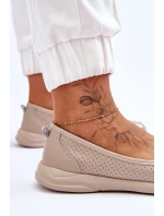 Kožené dámské prolamované baleríny Béžová Lucy Kožené dámské prolamované baleríny Béžová Lucy