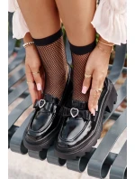 Kožené Dámské Mokasíny S Mašlí A Srdcem D&A Černé Kožené Dámské Mokasíny S Mašlí A Srdcem D&A Černé