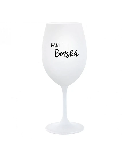PANÍ BOŽSKÁ - bílá sklenice na víno 350 ml PANÍ BOŽSKÁ - bílá sklenice na víno 350 ml