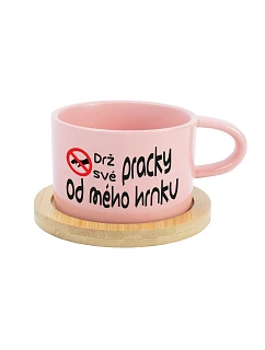 DRŽ SVÉ PRACKY OD MÉHO HRNKU - růžový hrníček makronka 200 ml