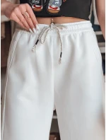 Dámské tepláky se širokými nohavicemi DRESMOOD PREMIUM ecru FashionStreet UY2687 Dámské tepláky se širokými nohavicemi DRESMOOD PREMIUM ecru FashionStreet UY2687