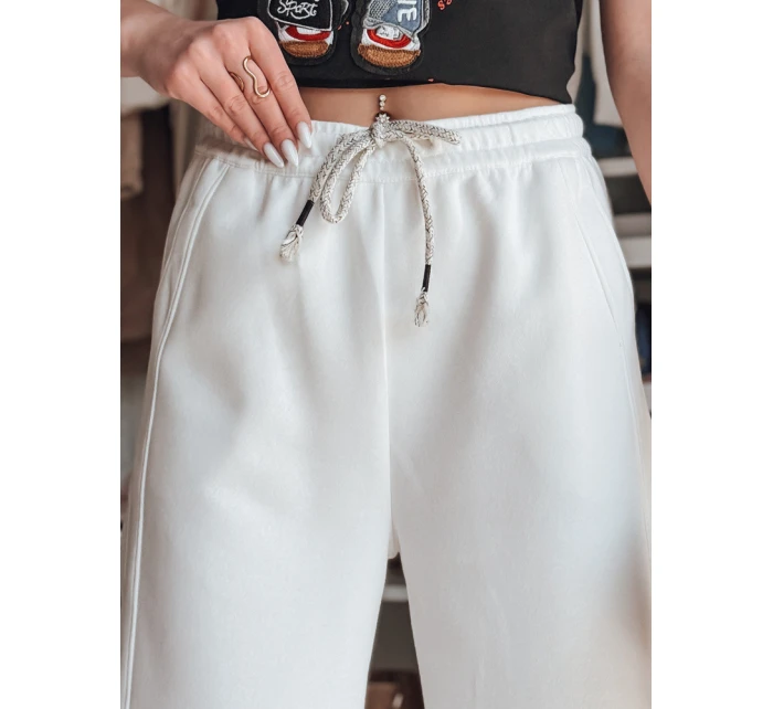 Dámské tepláky se širokými nohavicemi DRESMOOD PREMIUM ecru FashionStreet UY2687 Dámské tepláky se širokými nohavicemi DRESMOOD PREMIUM ecru FashionStreet UY2687