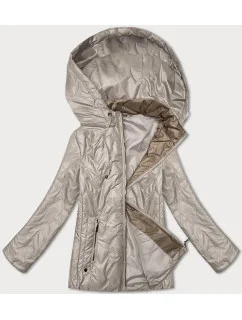 Světle béžová dámská prošívaná bunda s odepínací kapucí model 20833078 - S'WEST