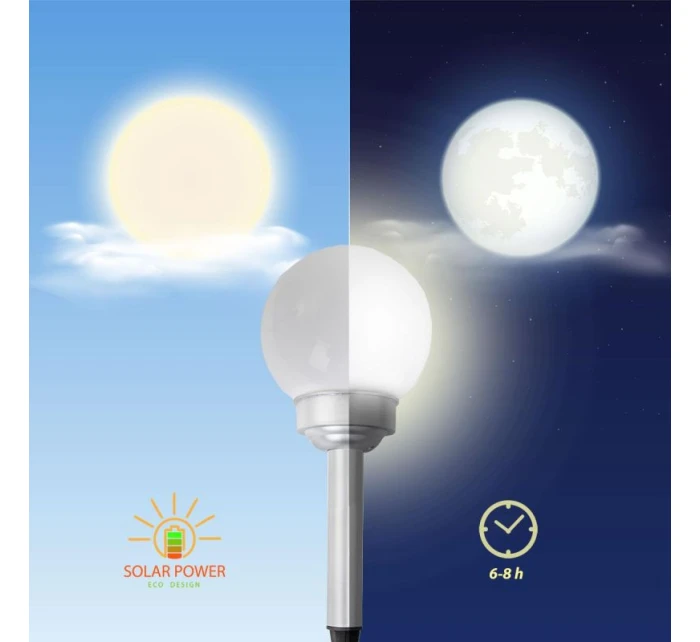 LAMPA SOLARNA KULA MLECZNA 15x44CM