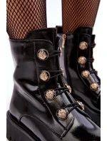 Dámské zateplené boty s ozdobnými knoflíky D&A MR870-51 Černé