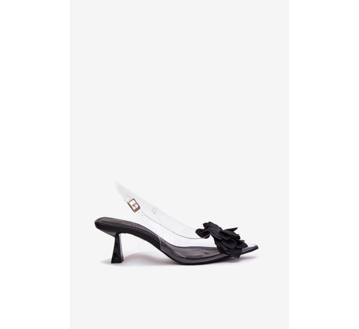 Průhledné Sandály Na Podpatku S Ozdobným Černé model 21699913 - Boto Průhledné Sandály Na Podpatku S Ozdobným Černé model 21699913 - Boto