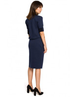 model 15097249 Pletené košilové šaty tmavě modré - BeWear