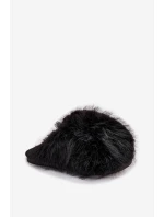 Dámské chlupaté papuče – černé Iseline