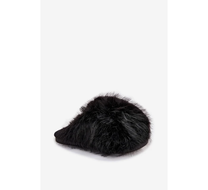 Dámské chlupaté papuče – černé Iseline