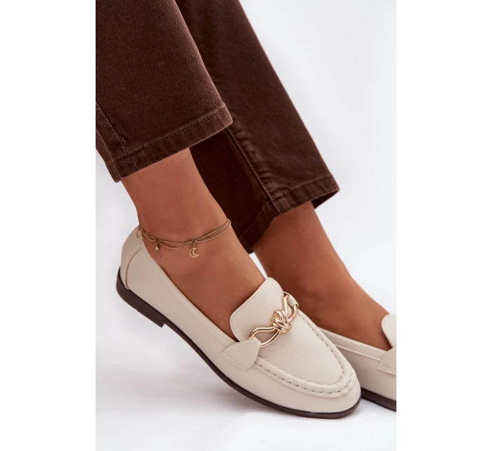 Dámské loafersy s ozdobným detailem – světle béžové Rosynne Dámské loafersy s ozdobným detailem – světle béžové Rosynne