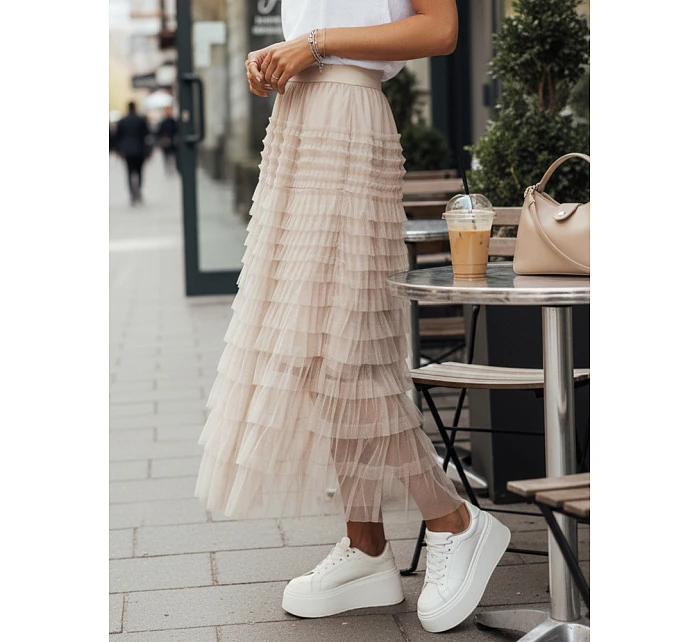 PASTELLA béžová tylová sukně FashionStreet CY0422