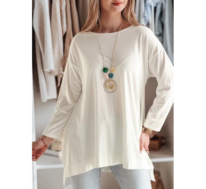 Dámská máslová halenka oversize s přívěskem COMFILA ecru FashionStreet RY2787