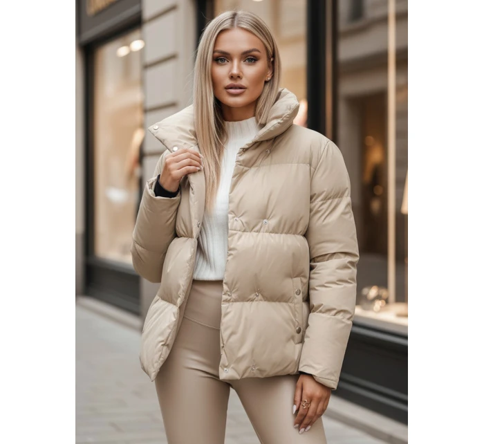 Dámská prošívaná zimní bunda LARO light beige FashionStreet TY4703z