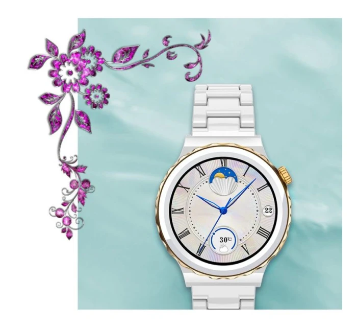 Dámské chytré hodinky Rubicon RNCF02-1 Silver + Black Silicone Strap Dámské chytré hodinky Rubicon RNCF02-1 Silver + Black Silicone Strap