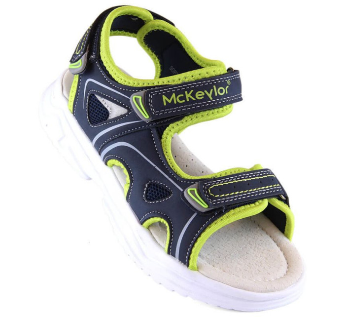 McKeylor Jr JAN229B sandály na suchý zip tmavě modré a zelené