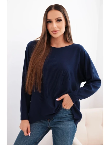 Dámský svetr s delším zadním dílem a model 21731272 - K-Fashion Dámský svetr s delším zadním dílem a model 21731272 - K-Fashion