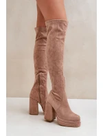 Kozačky S  Na Podpatku A Platformě Béžové elian model 21679529 - Boto