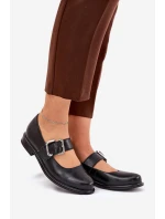 Kožené dámské polobotky s přezkou Laura model 21690042 Černé - Laura Messi